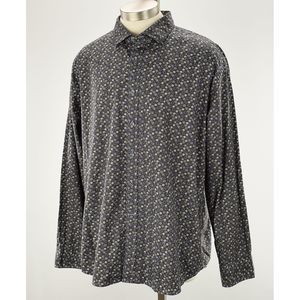 JAMES CAMPBELL Brown GEOMETRIC Cotton Shirt XXL